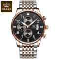 Reloj de pulsera de cuarzo clásico de marca OLEVS para hombre, reloj analógico de acero inoxidable resistente al agua para hombre de negocios 2869